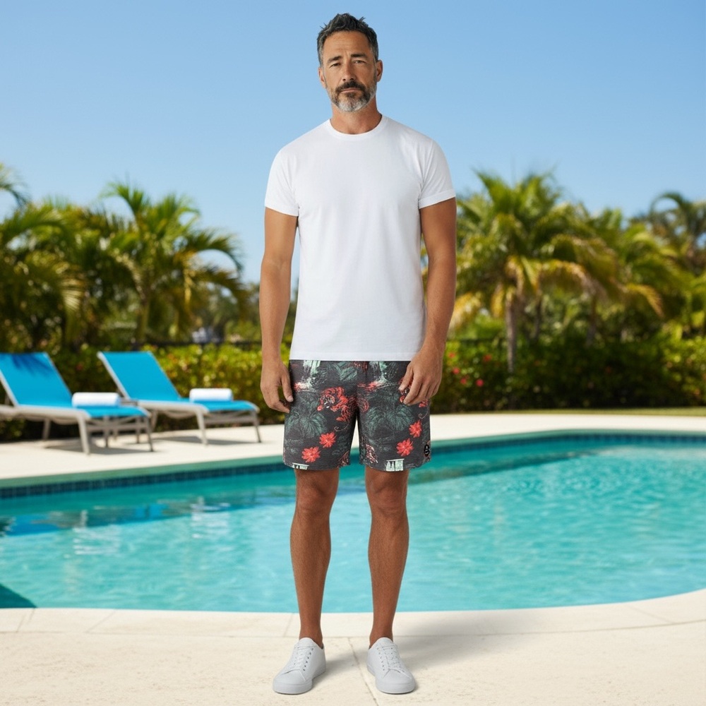 Neff Vibrant Graphic Print Shorts